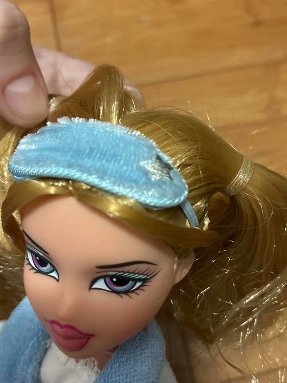 Blonde Fashion Doll in Light Blue Loungewear